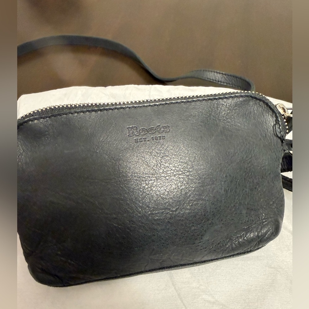 Black Roots Leather Crossbody Bag